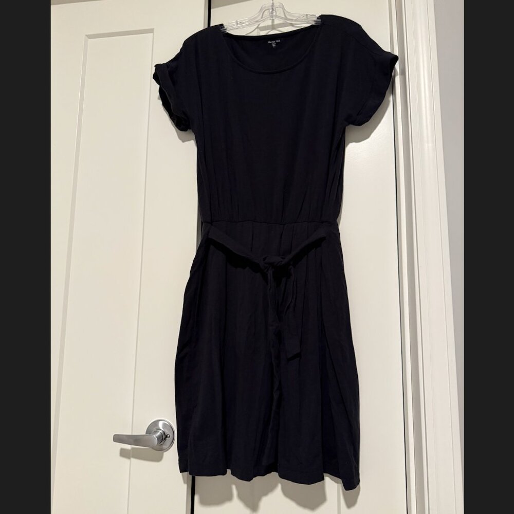 2 dresses Garnet Hill Short-Sleeve Tie-Waist sz L - Picture 6 of 8